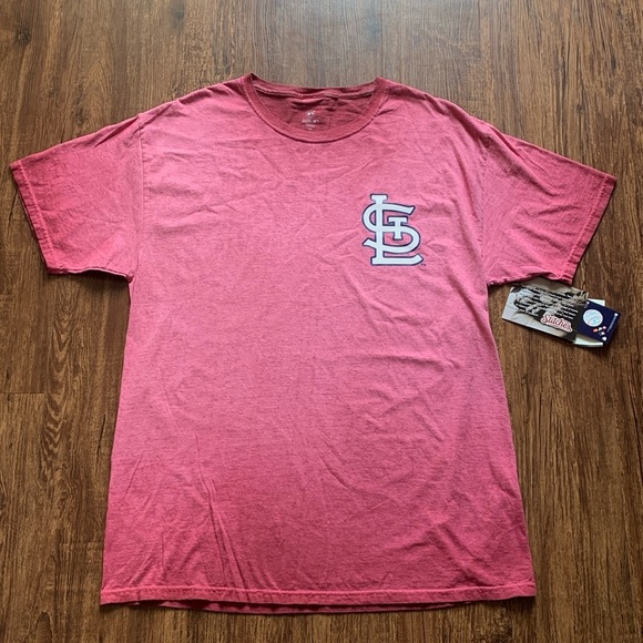 Stitches St Louis Cardinals T-Shirt Size Men’s Large Red Ombre New - Picture 1 of 6